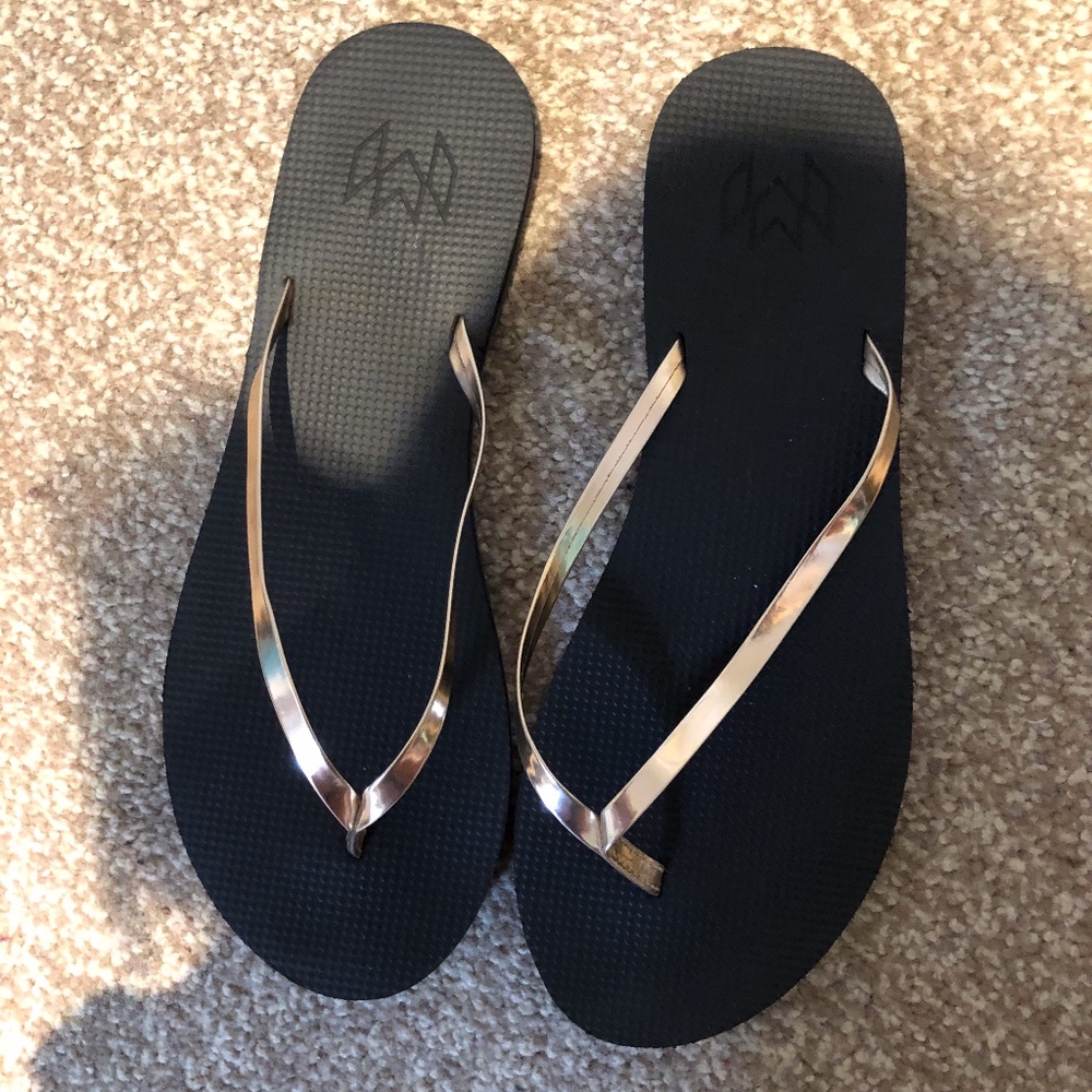 Flip Flops with Gold Straps